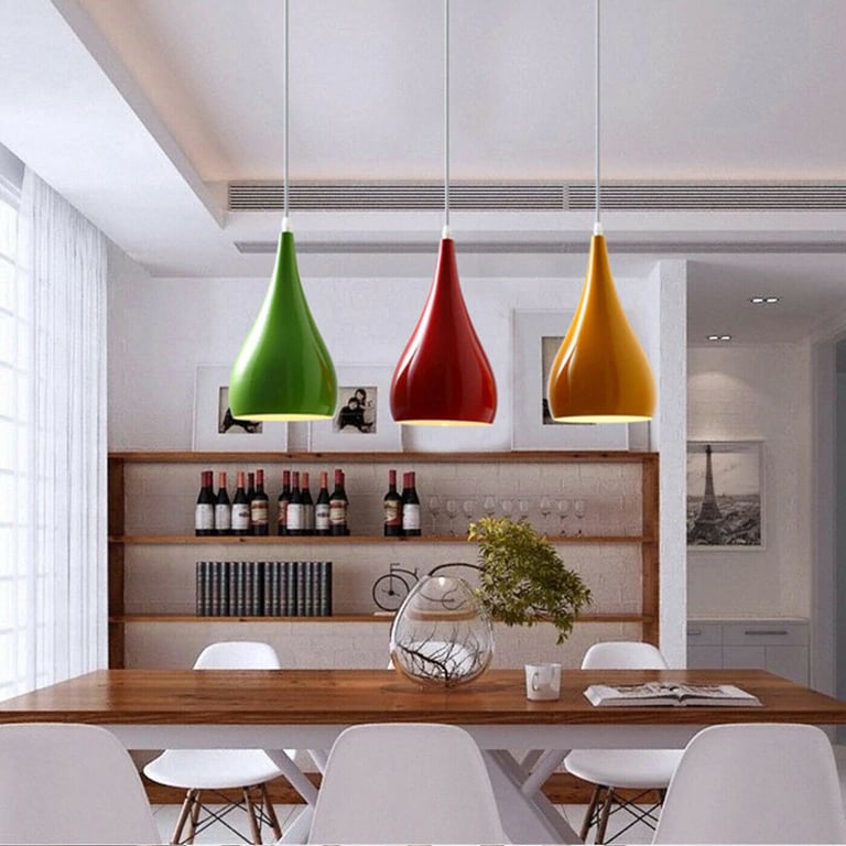 Vintage Teardrop Adjustable E27 Pendant Lighting - Retro Style Home Decor Metal Lamp