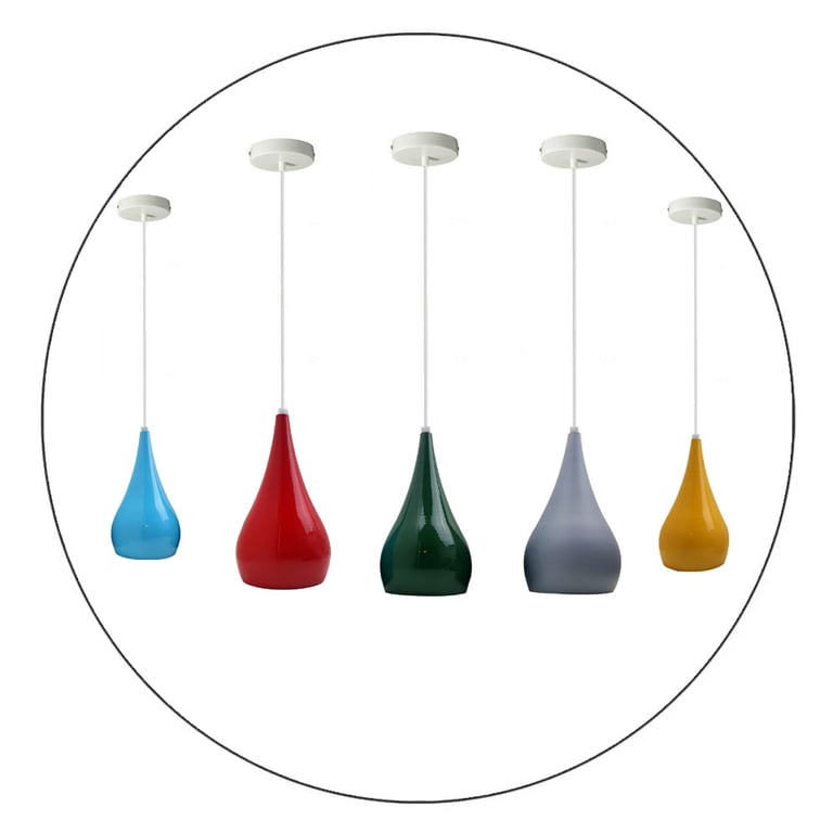 Vintage Teardrop Adjustable E27 Pendant Lighting with Retro Style Design and Adjustable Hanging Hook