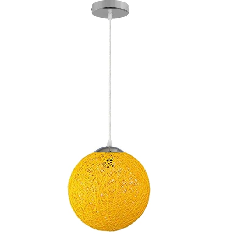 Modern Wicker Rattan Lampshade - E27 Socket Ceiling Pendant Light
