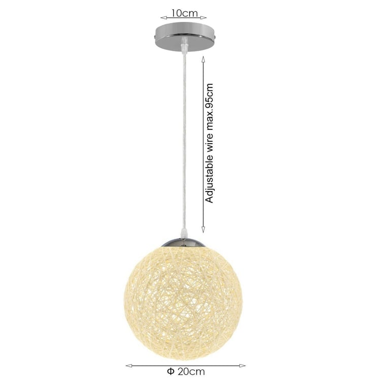 Modern Wicker Rattan Lampshade E27 Ceiling Pendant Light Decoration