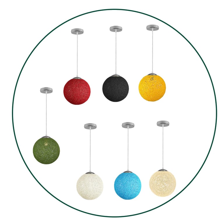 Modern Wicker Rattan Lampshade E27 Ceiling Pendant Light Decoration