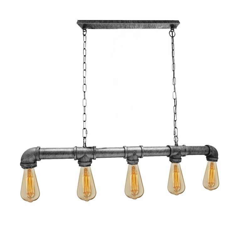 Industrial Vintage Water Pipe Steampunk Ceiling Chandelier - Brushed Copper Retro Style Lighting