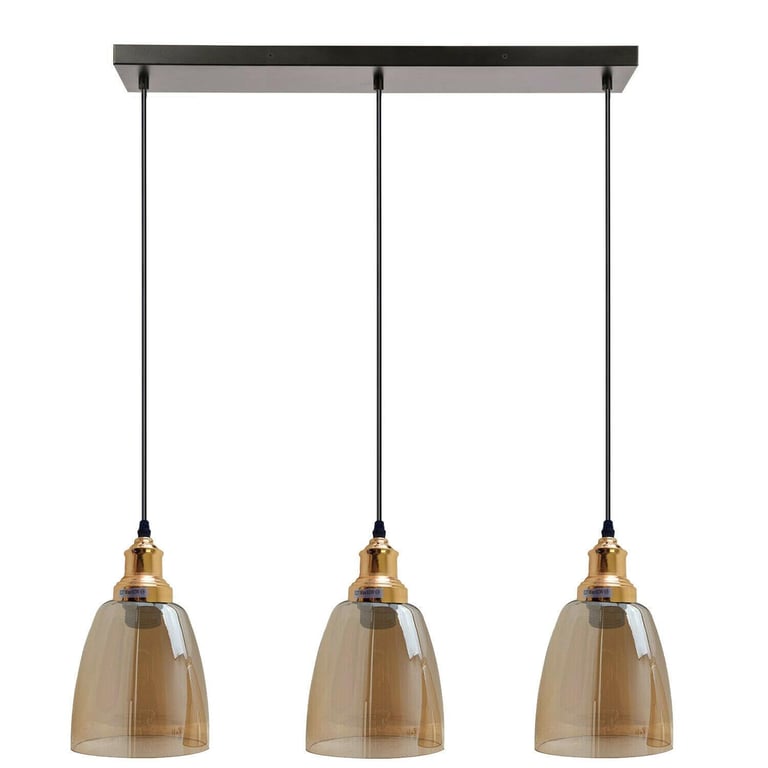 Glass Ceiling Pendant 3 Lights - Elegant Lighting Fixture with Customizable Illumination
