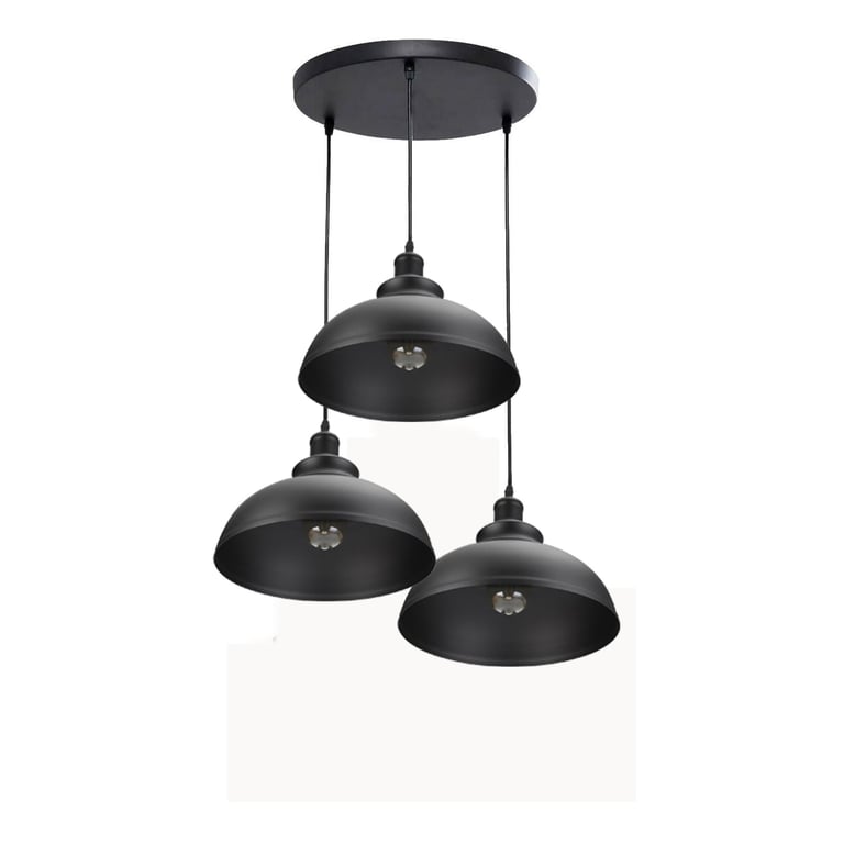 Modern Cluster Lighting Kit - E27 Ceiling Lamp with Red/Black Lampshades for Warm Romantic Atmosphere