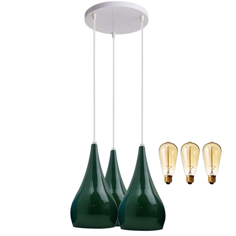 Modern 3 Head Pendant Light Ceiling Lamp Decor - White Finish, Energy-Efficient Lighting Fixture