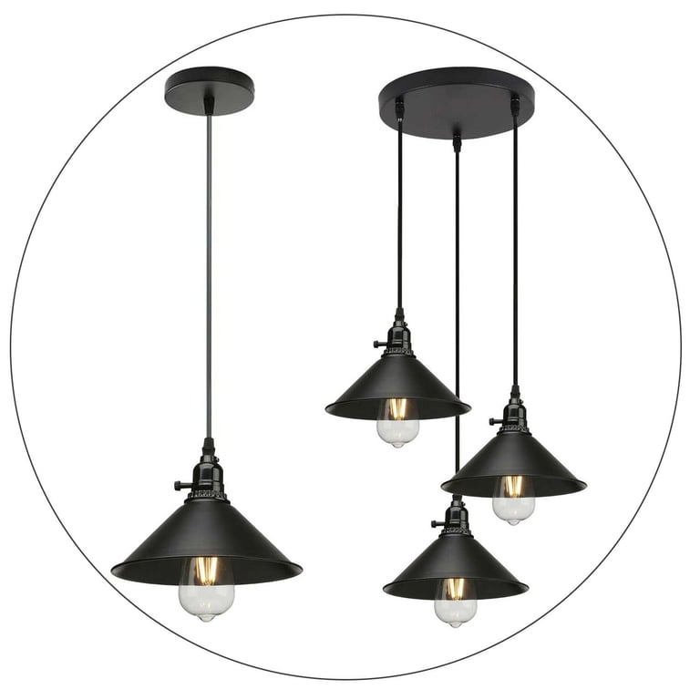 Vintage Industrial 3-Way Cluster Pendant Light - Warm Romantic Home Decor Lighting