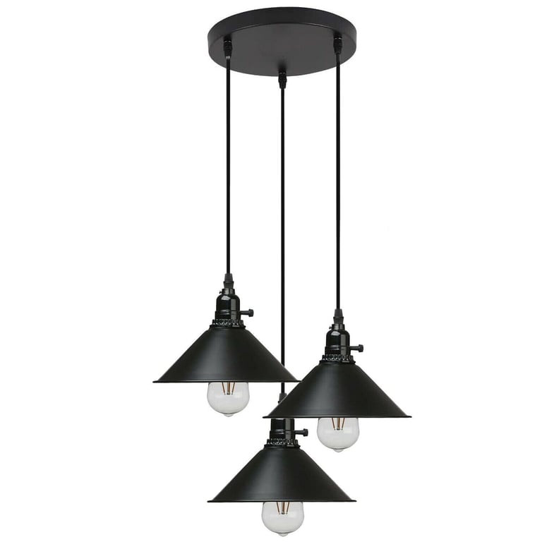 Vintage Industrial 3-Way Cluster Pendant Light - Warm Romantic Home Decor Lighting