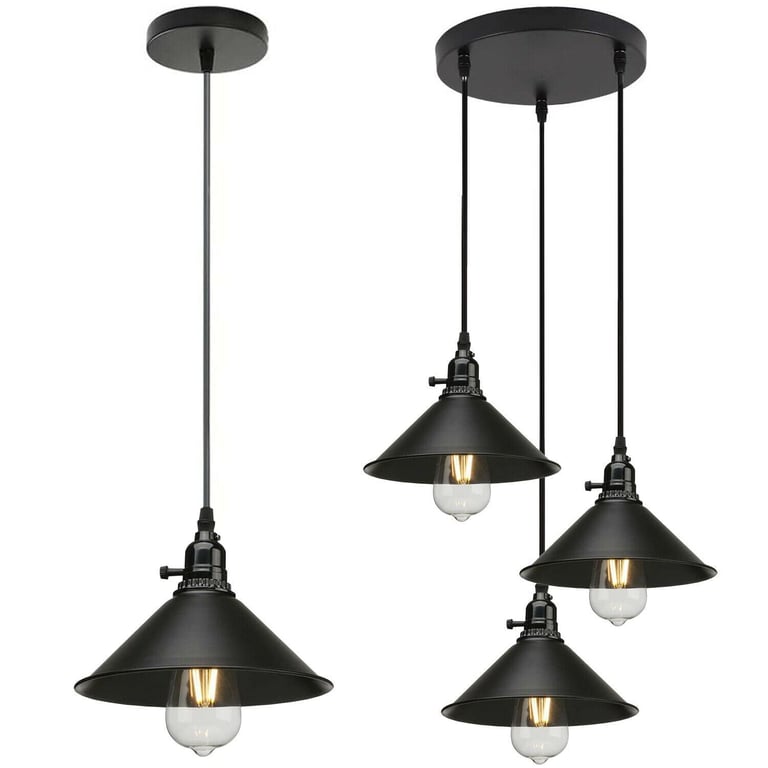 Vintage Industrial 3-Way Cluster Pendant Light - Warm Romantic Home Decor Lighting