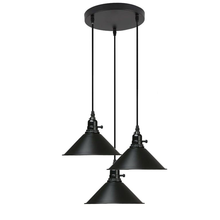Vintage Industrial 3-Way Cluster Pendant Light - Warm Romantic Home Decor Lighting