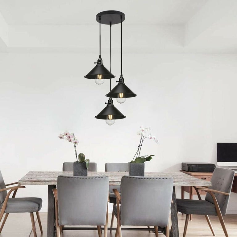 Vintage Industrial 3-Way Cluster Pendant Light - Warm Romantic Home Decor Lighting
