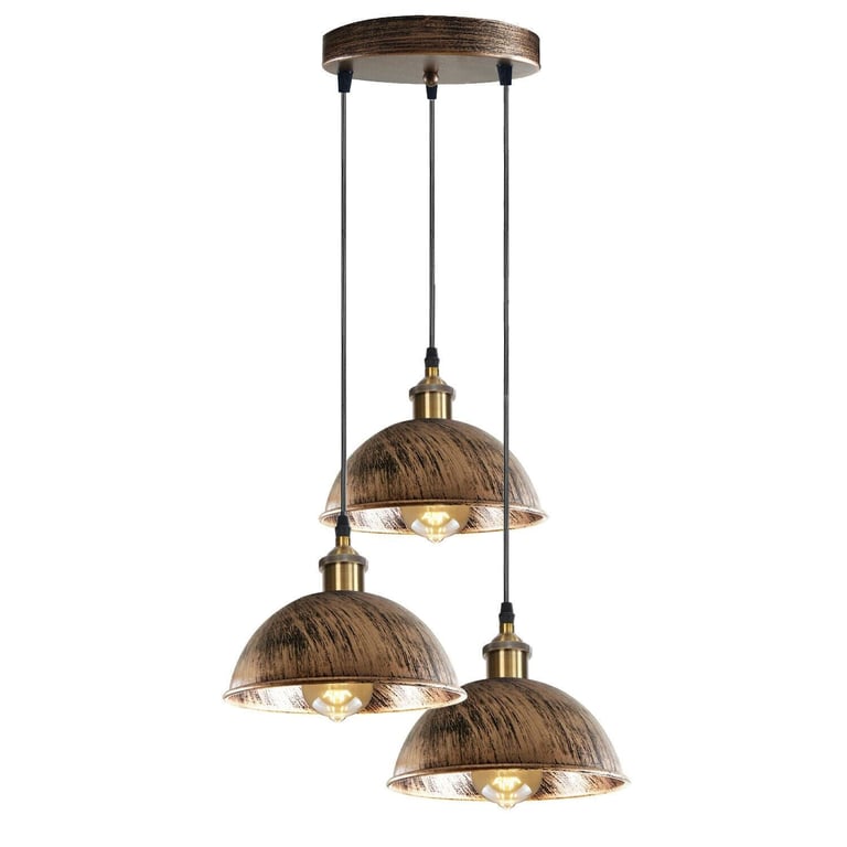 Antique Brass 3-Light Cluster Pendant Light - Warm Atmosphere Decor Lighting Solution