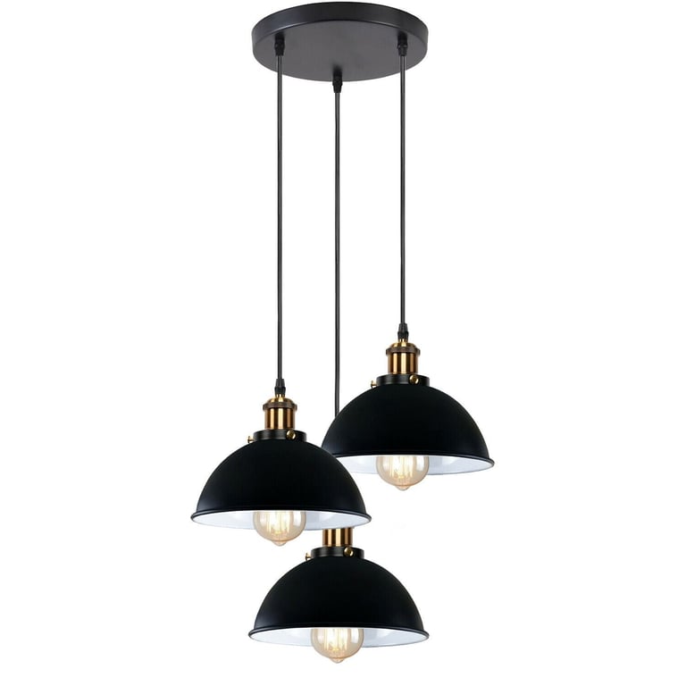 LED Ceiling Pendant - Industrial Metal Shade with E27 Lamp Base for Warm Romantic Home Decor Lighting Fixture