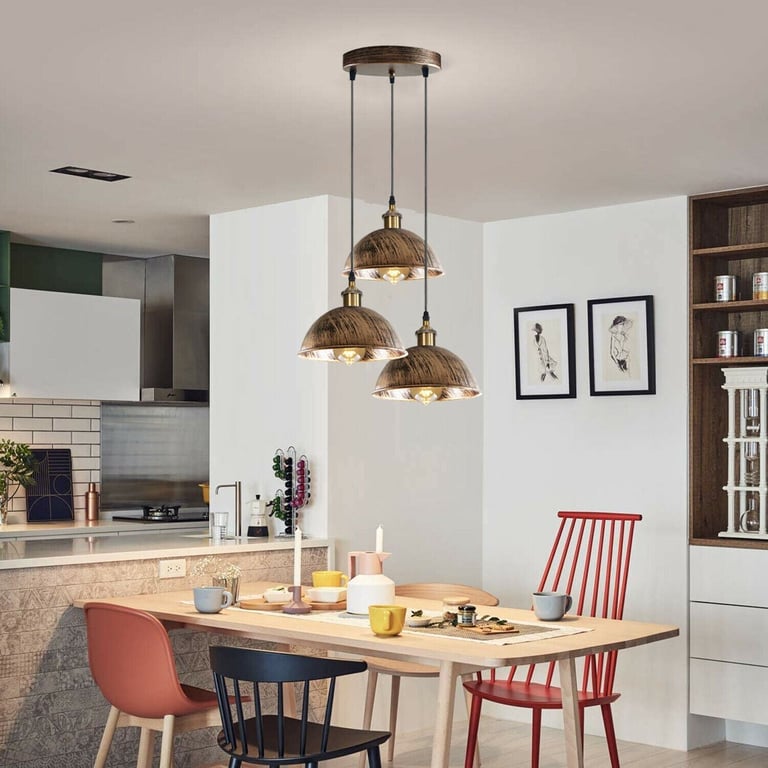 Dome Shape Hanging Light - Warm Atmosphere Home Decor Lighting for Kitchen Island E27 Base