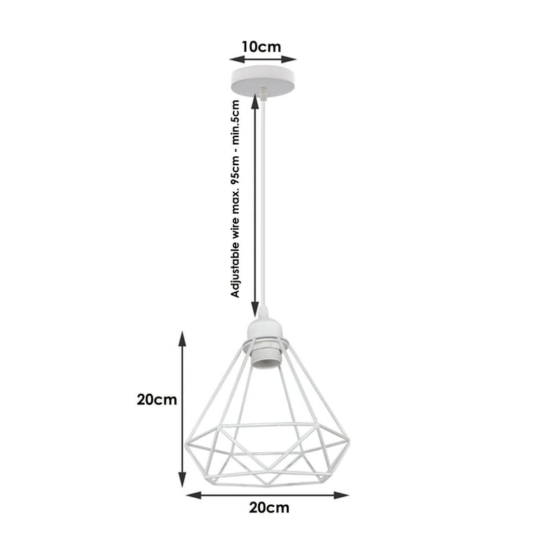 Retro Industrial White Diamond Cage Ceiling Pendant Light - Elegance Meets Functionality