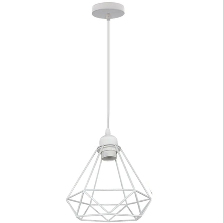Retro Industrial White Diamond Cage Ceiling Pendant Light - Elegance Meets Functionality