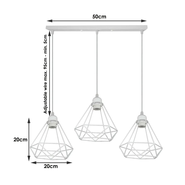 Retro Industrial White Diamond Cage Ceiling Pendant Light - Elegance Meets Functionality