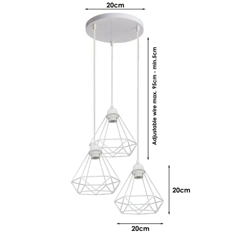 Retro Industrial White Diamond Cage Ceiling Pendant Light - Elegance Meets Functionality