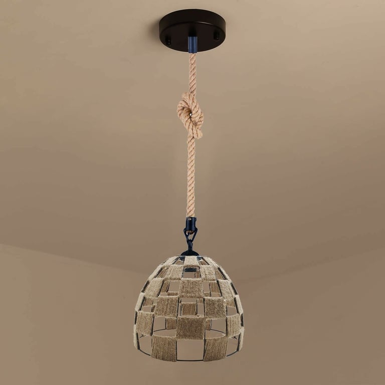 Industrial Hemp Rope 2-Core Pendant Light - Modern Dimmable Design