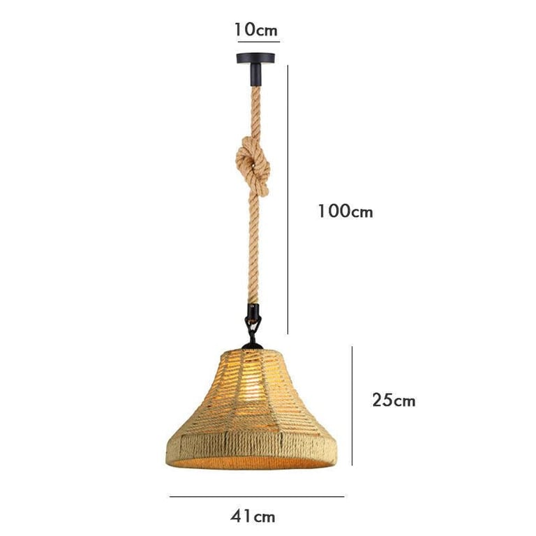 Industrial Hemp Rope 2-Core Pendant Light - Modern Dimmable Design