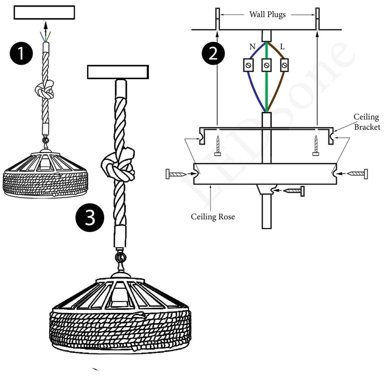 Industrial Hemp Rope 2-Core Pendant Light - Modern Dimmable Design