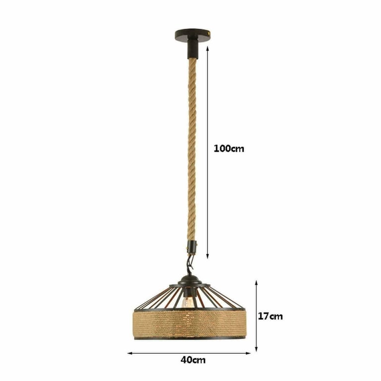 Industrial Hemp Rope 2-Core Pendant Light - Modern Dimmable Design