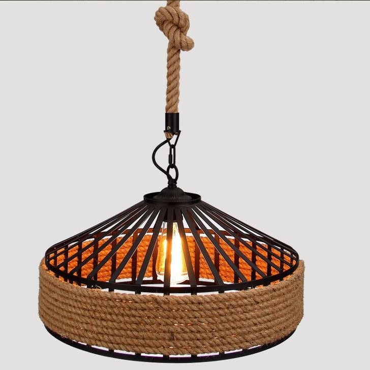 Industrial Hemp Rope 2-Core Pendant Light - Modern Dimmable Design