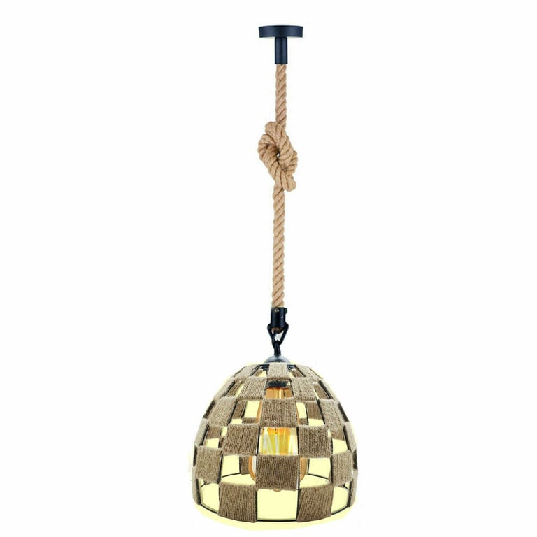 Industrial Hemp Rope 2-Core Pendant Light - Modern Dimmable Design
