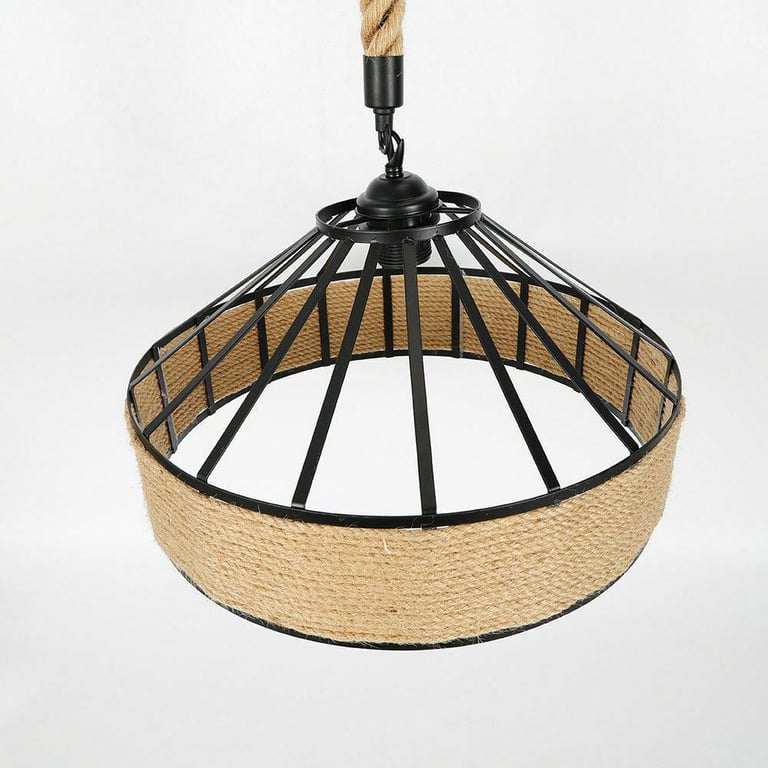 Industrial Hemp Rope 2-Core Pendant Light - Modern Dimmable Design
