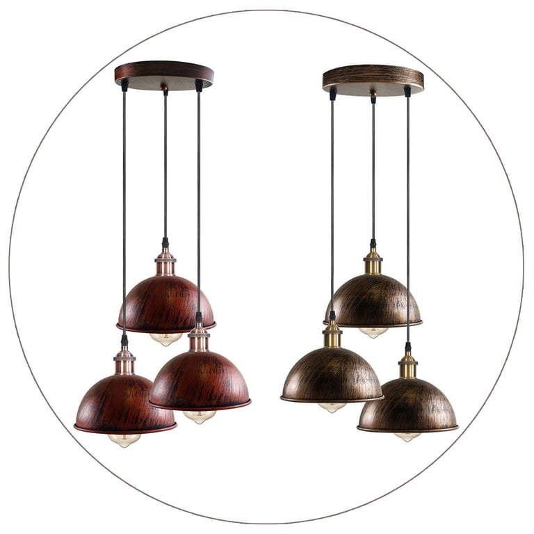 Antique Brass 3-Light Cluster Pendant Light for Warm Home Decor