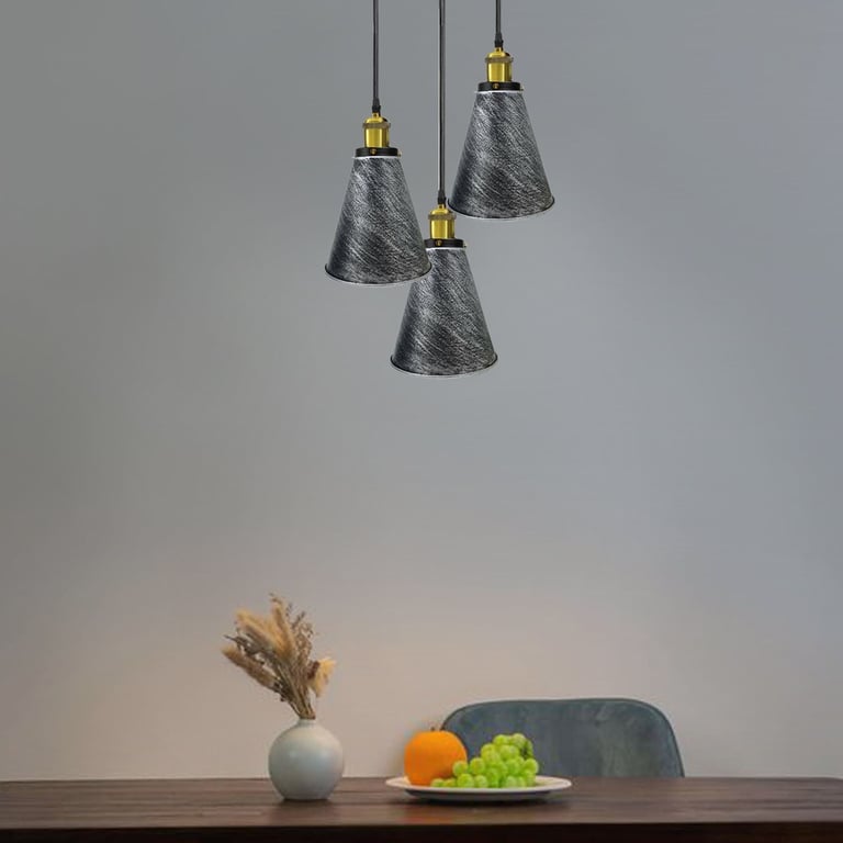 Retro Industrial 3-Head Vintage Round Base Pendant Light - Warm Romantic Atmosphere Lighting