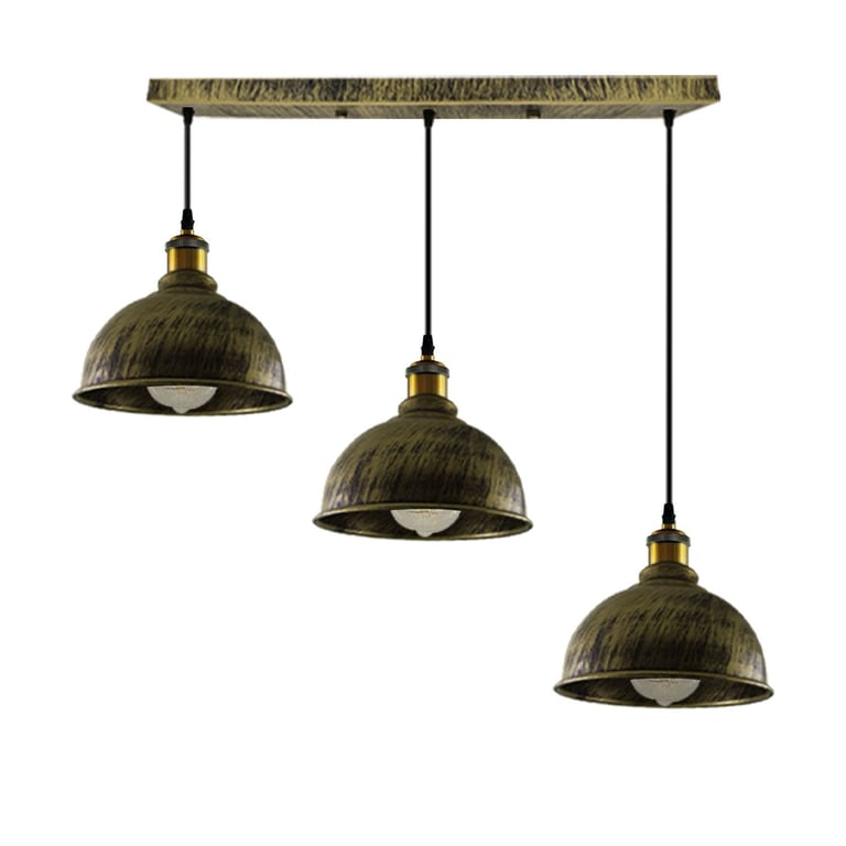 Vintage Industrial Brushed Copper Adjustable Pendant Light Chandelier - Warm Home Lighting Atmosphere