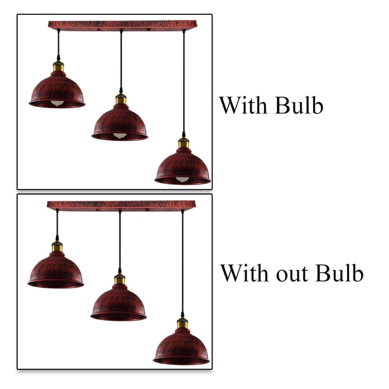 Vintage Industrial Brushed Copper Adjustable Pendant Chandelier with E27 Lamp Base