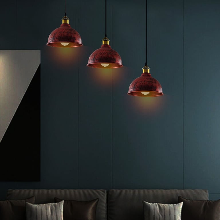 Vintage Industrial Brushed Copper Adjustable Pendant Chandelier with E27 Lamp Base