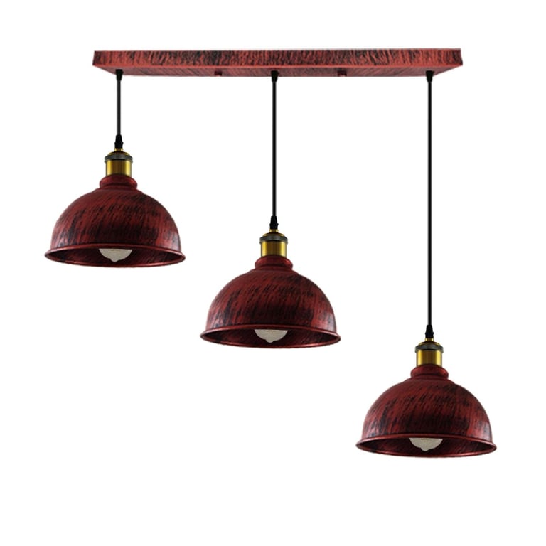 Vintage Industrial Brushed Copper Adjustable Pendant Chandelier with E27 Lamp Base
