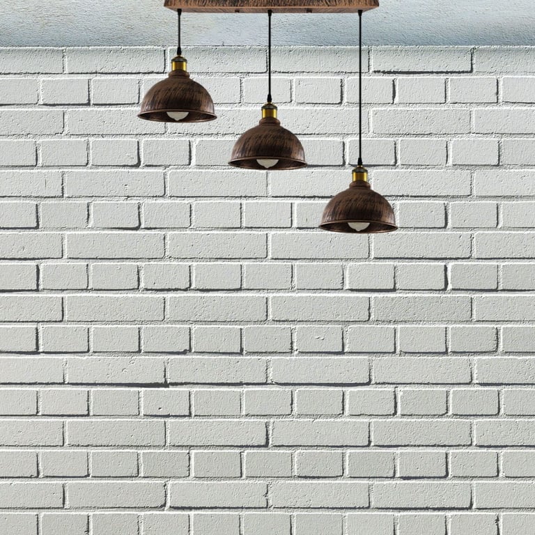 Vintage Industrial Brushed Copper Adjustable Pendant Chandelier with E27 Lamp Base