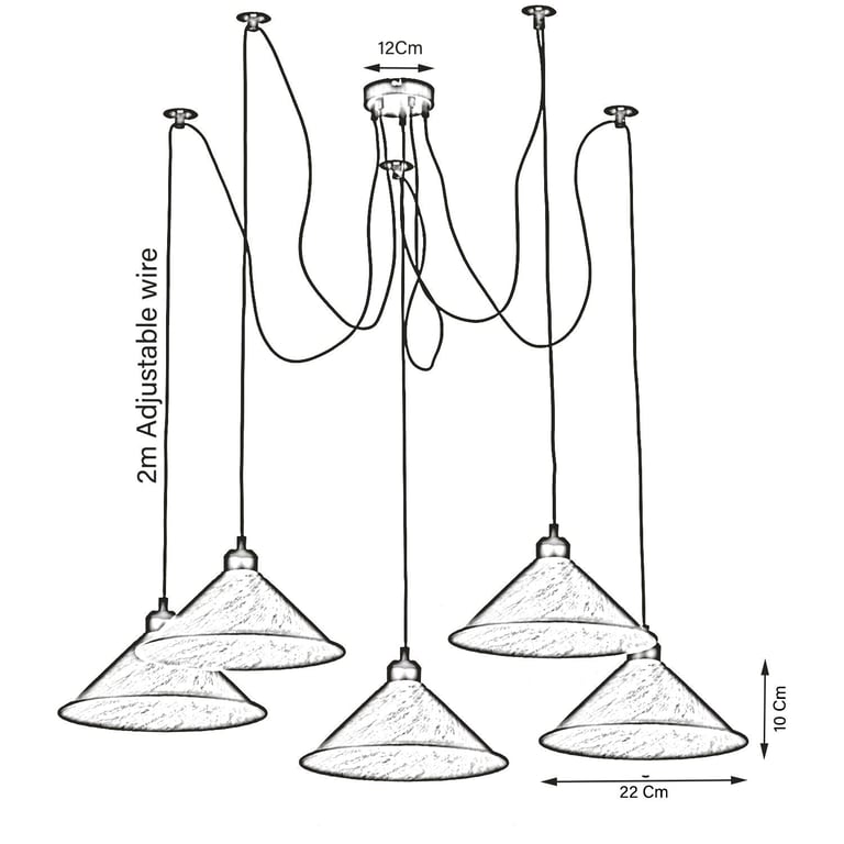Industrial Rustic Red Spider Metal Shade Hanging Light with Edison Bulb Fixture