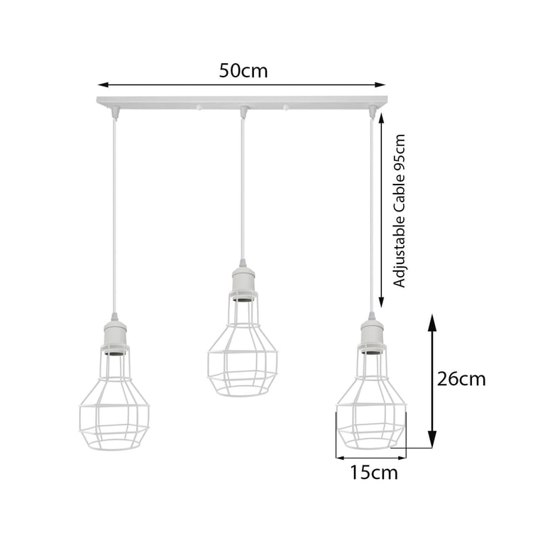 Modern Loft Vintage Industrial Retro Wire Cage Shade Pendant Light, E27 Lamp Base, Warm Atmosphere Lighting Fixture