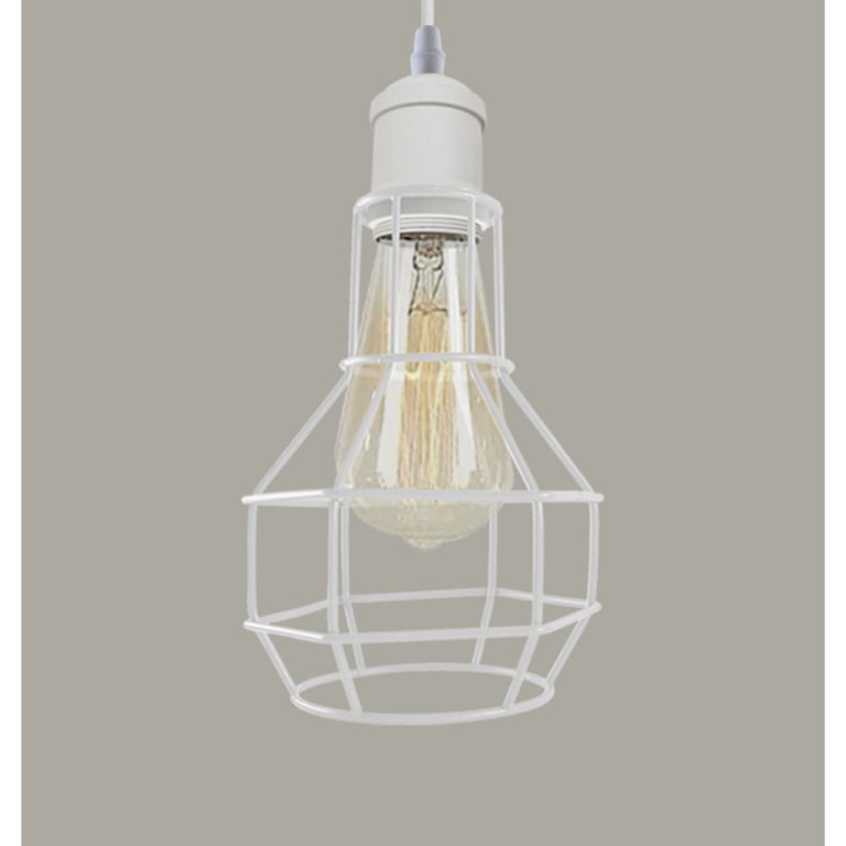 Modern Loft Vintage Industrial Retro Wire Cage Shade Pendant Light - E27 Lamp Base Home Decor Lighting
