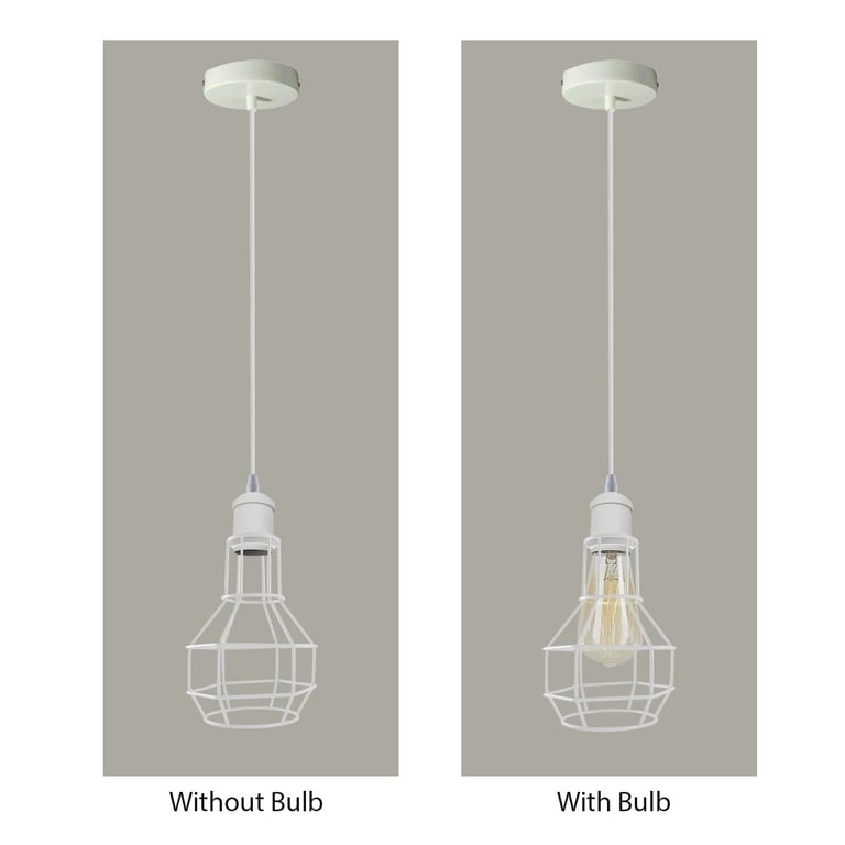 Modern Loft Vintage Industrial Retro Wire Cage Shade Pendant Light - E27 Lamp Base Home Decor Lighting