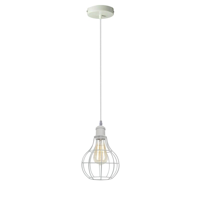 Modern Loft Vintage Industrial Retro Wire Cage Shade Pendant Light - E27 Lamp Base Home Decor Lighting