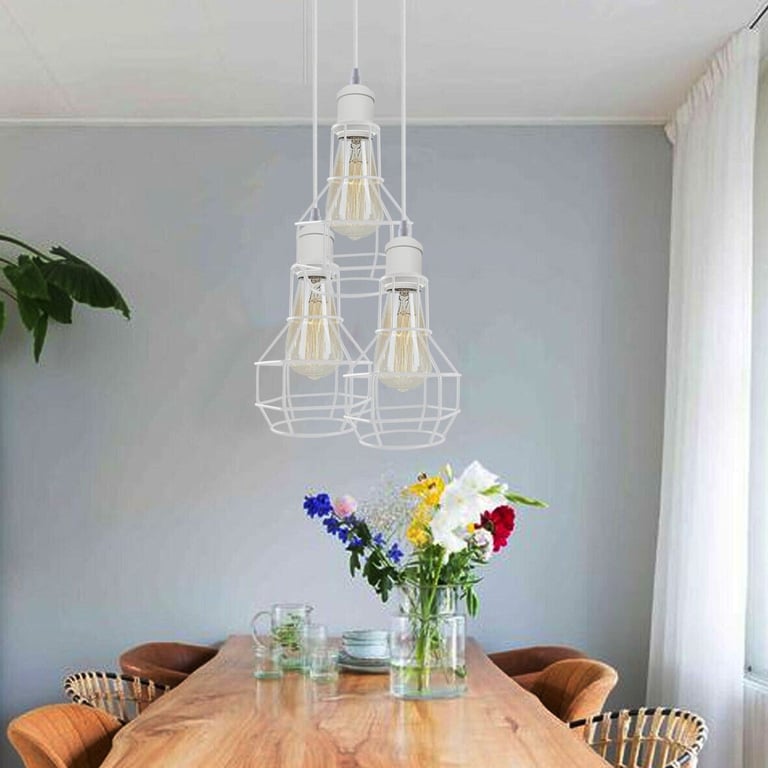 Modern Loft Vintage Industrial Retro Wire Cage Shade Pendant Light - E27 Lamp Base Home Decor Lighting