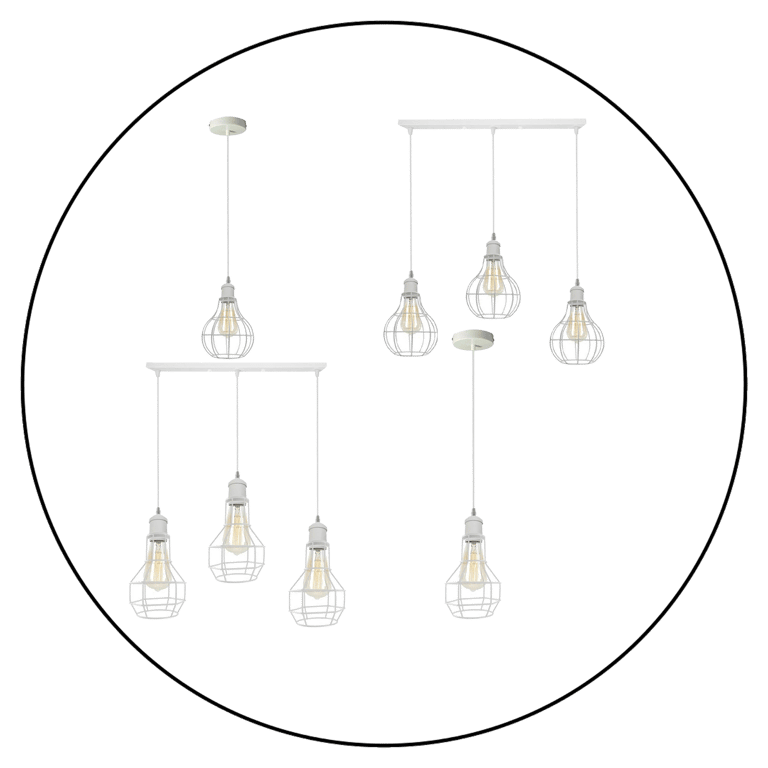 Modern Loft Vintage Industrial Retro Wire Cage Shade Pendant Light - E27 Lamp Base Home Decor Lighting