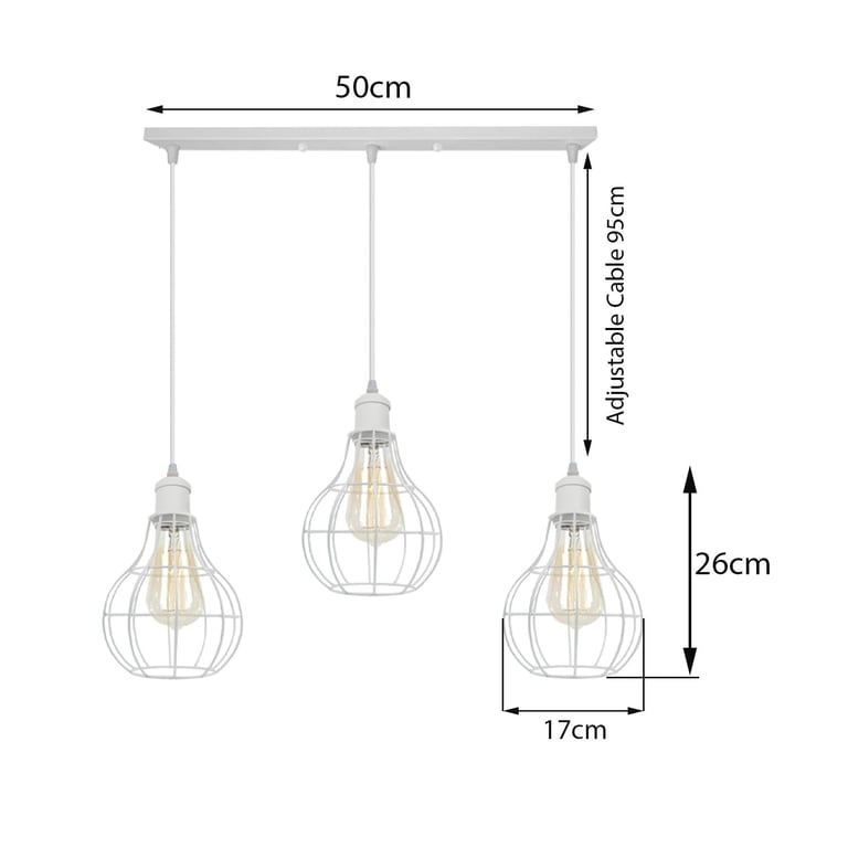 Modern Loft Vintage Industrial Retro Wire Cage Shade Pendant Light - E27 Lamp Base Home Decor Lighting