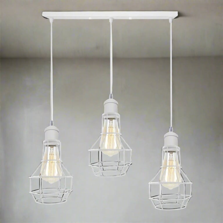 Modern Loft Vintage Industrial Retro Wire Cage Shade Pendant Light - E27 Lamp Base Home Decor Lighting