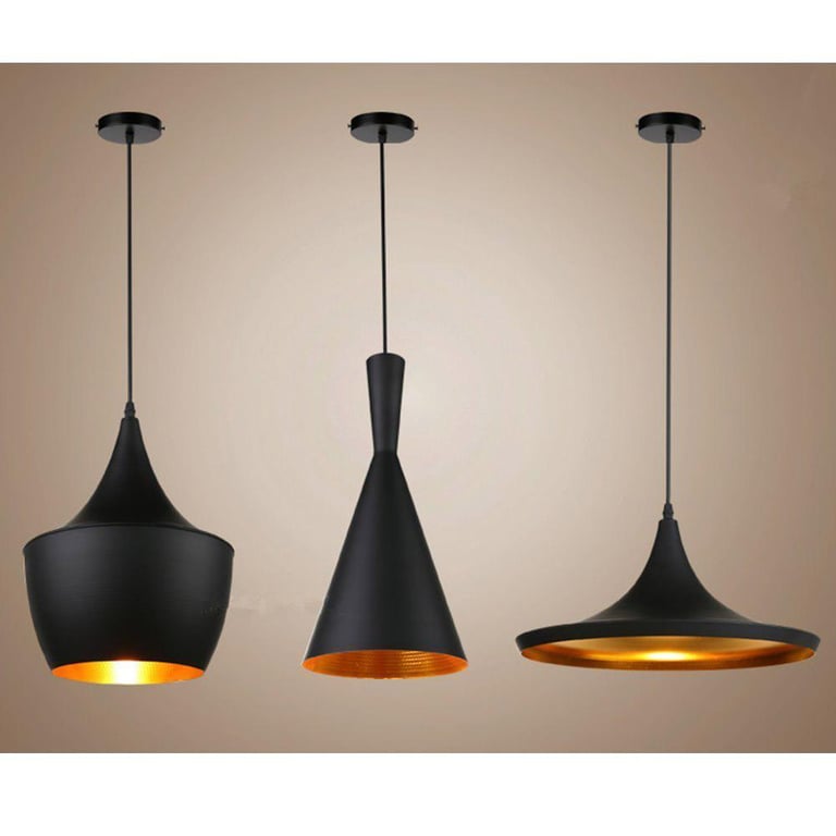 Vintage Golden Interior Elegant Wide Ceiling Pendant Light - Adjustable Industrial Retro Metal Shade