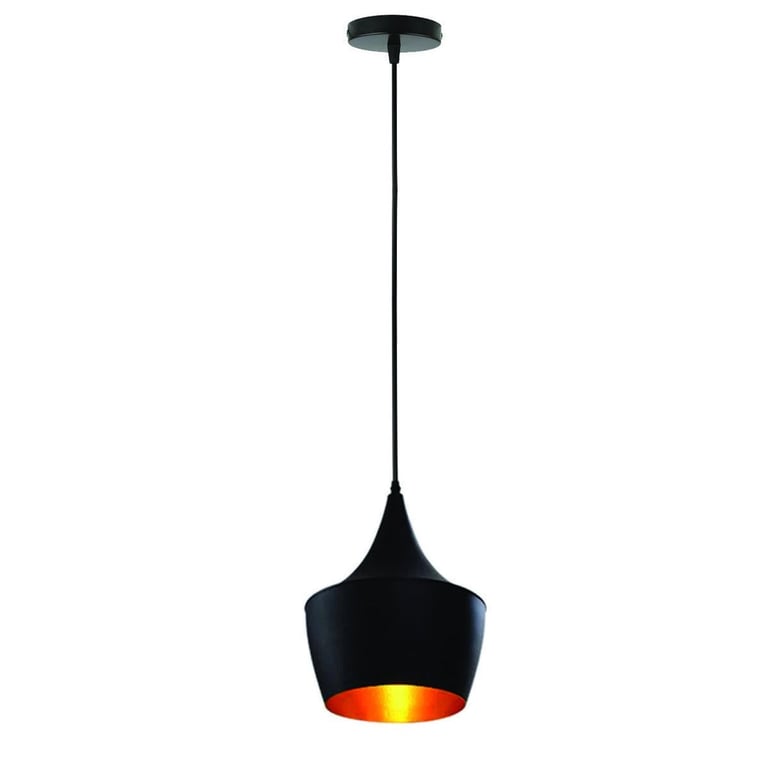 Vintage Golden Interior Elegant Wide Ceiling Pendant Light - Adjustable Industrial Retro Metal Shade