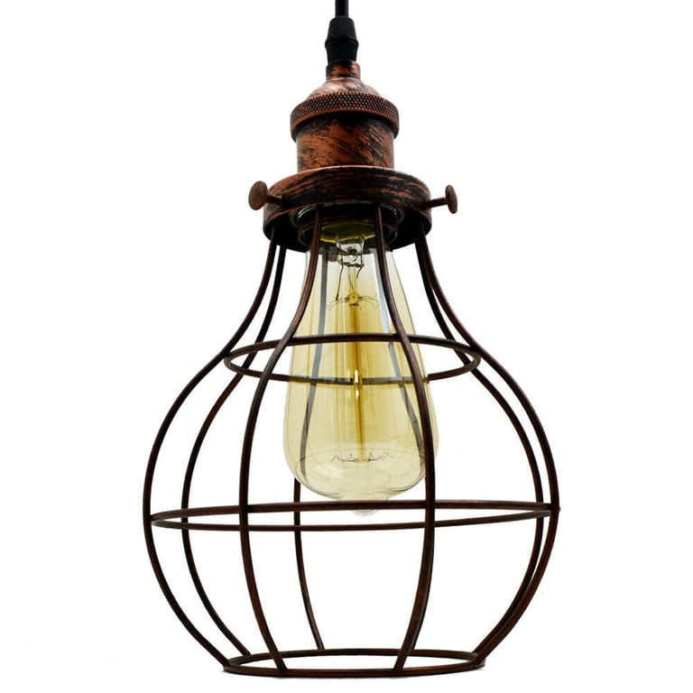 Vintage Industrial Metal Cage 3Way LED Ceiling Pendant Lamp