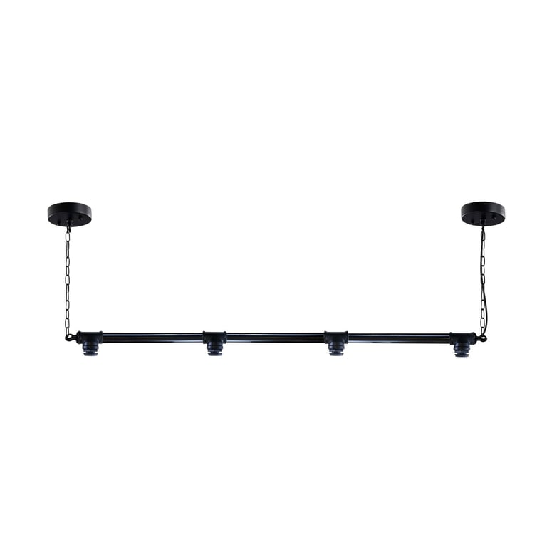 Industrial Vintage Pendant Downlight Hanging Ceiling Black Pipe Lamp with 4-Way Lighting Fixture