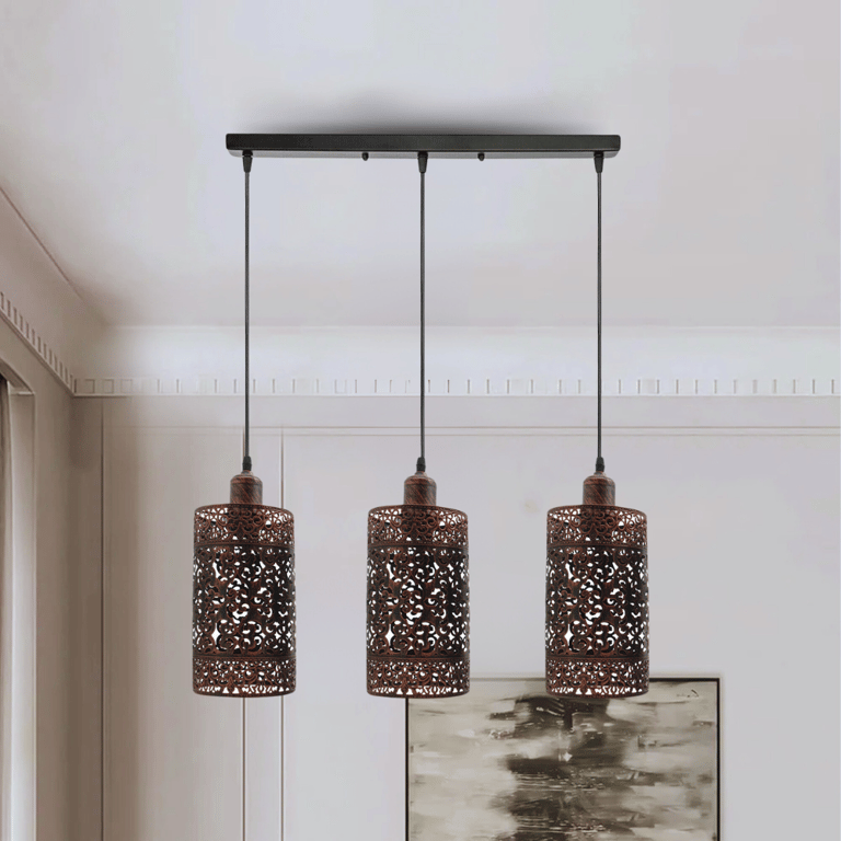 Industrial Modern 3 Way Dimmable Vintage Rustic Red Pendant Light E27 Shade
