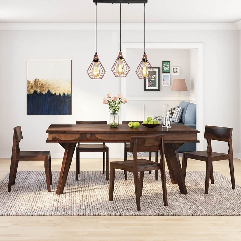 Linear Cage Pendant Light Fixture - 3-Light Industrial Rose Gold & Black Metal Hanging Light